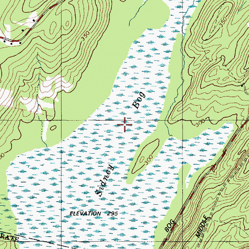 Topographic Map of Great Sidney Bog, ME
