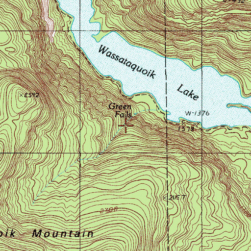 Topographic Map of Green Falls, ME