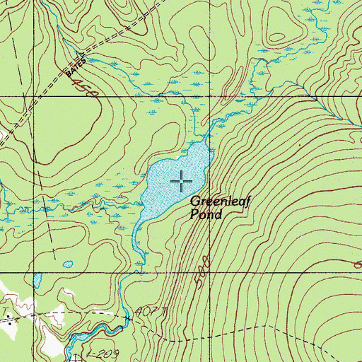 Topographic Map of Greenleaf Pond, ME