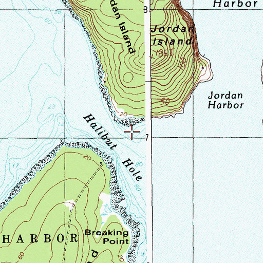 Topographic Map of Halibut Hole, ME