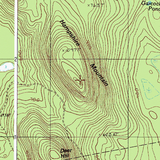 Topographic Map of Hampshire Mountain, ME