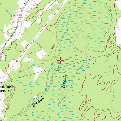 Topographic Map of Harriet Brook, ME