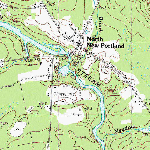 Topographic Map of Harris Brook, ME