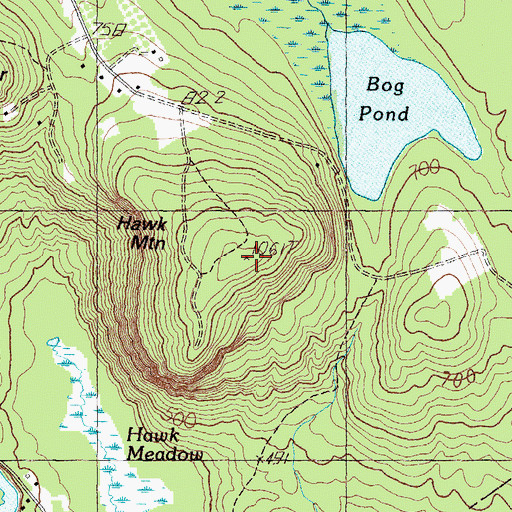 Topographic Map of Hawk Mountain, ME