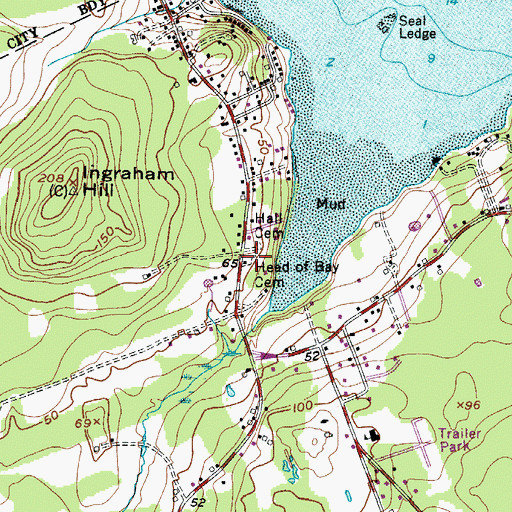 Topographic Map of Head of Bay Cemetery, ME