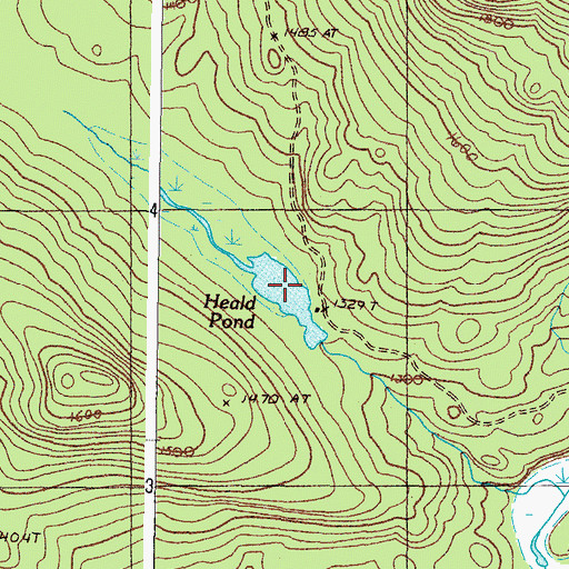 Topographic Map of Heald Pond, ME