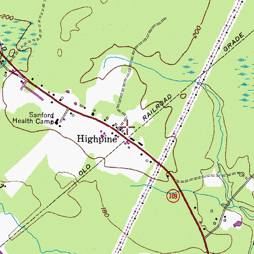 Topographic Map of Highpine, ME