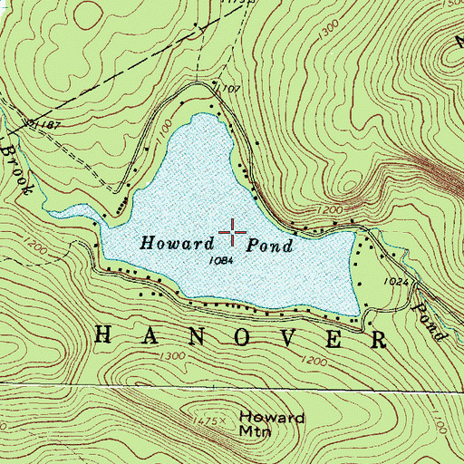 Topographic Map of Howard Pond, ME