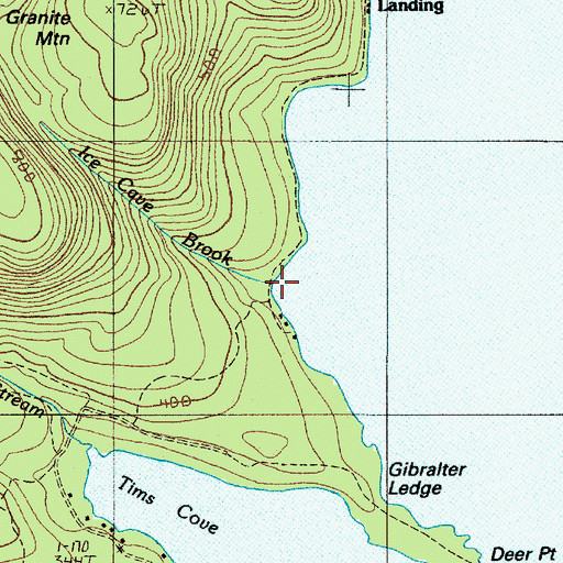 Topographic Map of Ice Cave Brook, ME