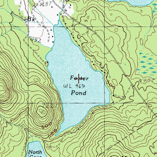 Topographic Map of Foster Pond, ME