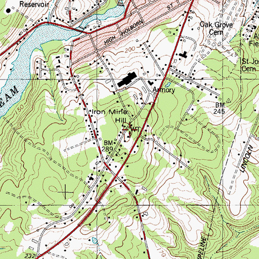 Topographic Map of Iron Mine Hill, ME