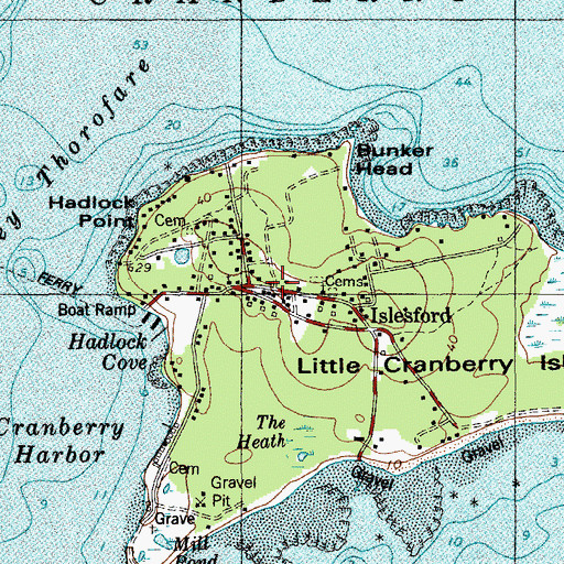 Topographic Map of Islesford, ME