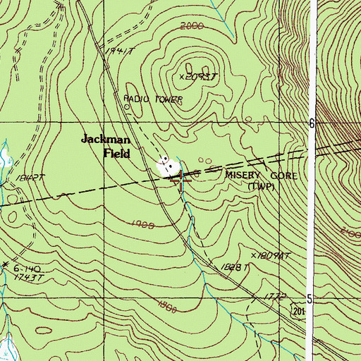 Topographic Map of Jackman Field, ME