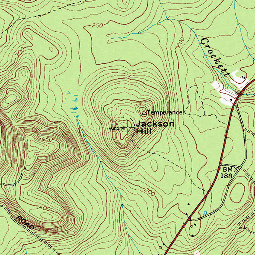 Topographic Map of Jackson Hill, ME