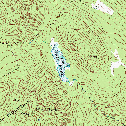 Topographic Map of Joes Pond, ME