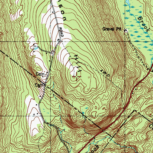 Topographic Map of Johnson Hill, ME