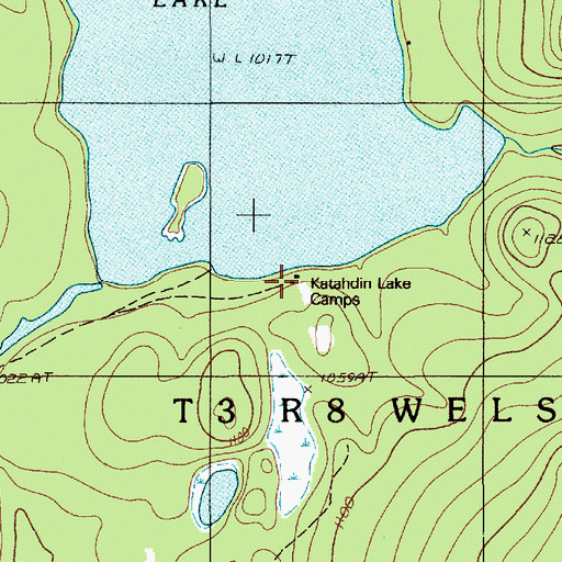 Topographic Map of Katahdin Lake Camps, ME