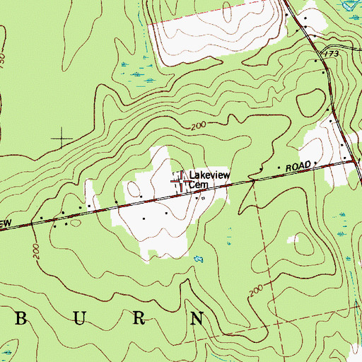 Topographic Map of Lakeview Cemetery, ME