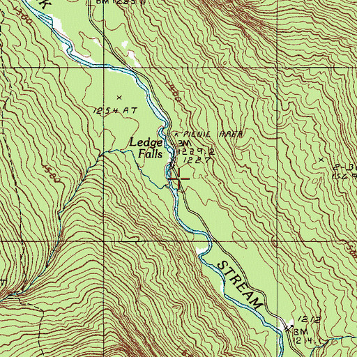 Topographic Map of Ledge Falls, ME