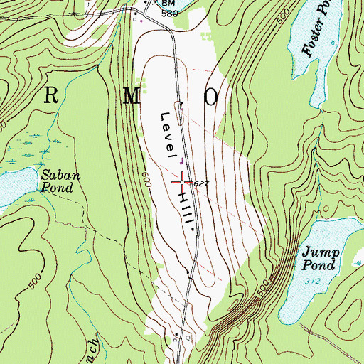Topographic Map of Level Hill, ME