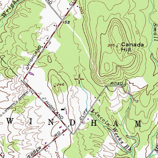 Topographic Map of Lincoln Weeks Brook, ME