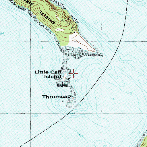 Topographic Map of Little Calf Island, ME