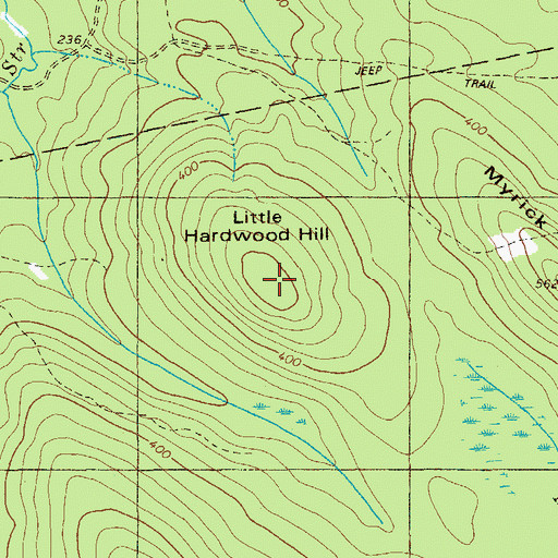 Topographic Map of Little Hardwood Hill, ME