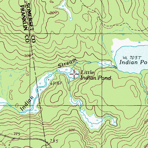 Topographic Map of Little Indian Pond, ME