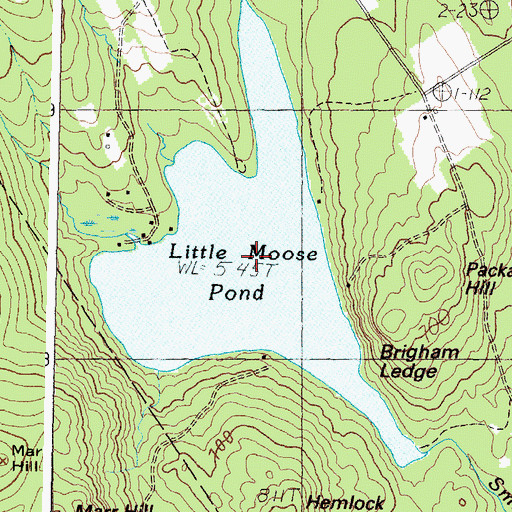 Topographic Map of Little Loose Pond, ME