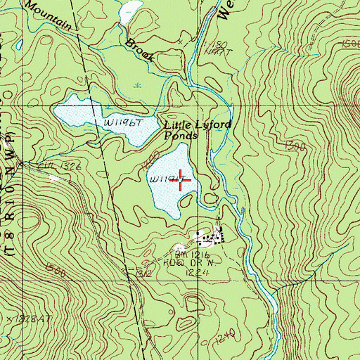 Topographic Map of Little Lyford Ponds, ME