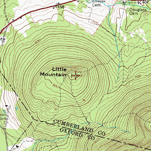 Topographic Map of Little Mountain, ME