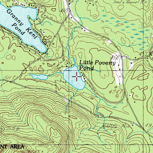 Topographic Map of Little Poverty Pond, ME