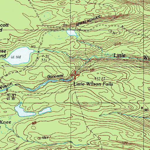 Topographic Map of Little Wilson Falls, ME
