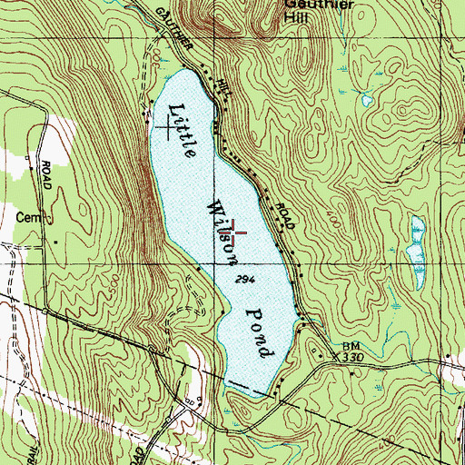 Topographic Map of Little Wilson Pond, ME