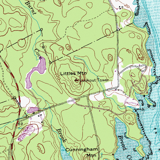 Topographic Map of Littles Mountain, ME