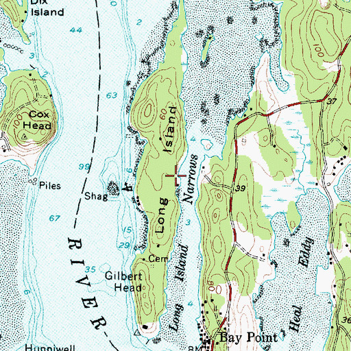 Topographic Map of Long Island, ME