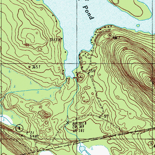 Topographic Map of Lower Lead Mountain Pond, ME