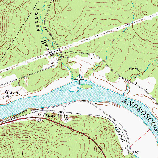 Topographic Map of Ludden Brook, ME