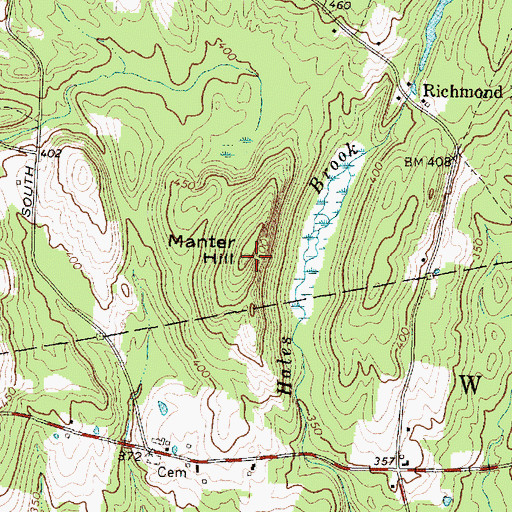 Topographic Map of Manter Hill, ME