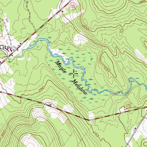 Topographic Map of Maple Meadow, ME