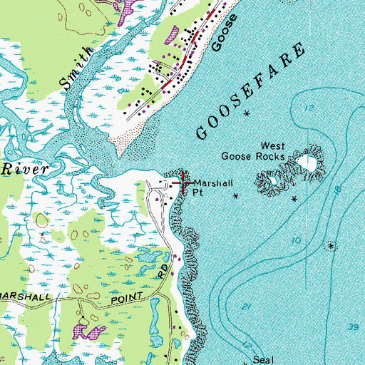 Topographic Map of Marshall Point, ME