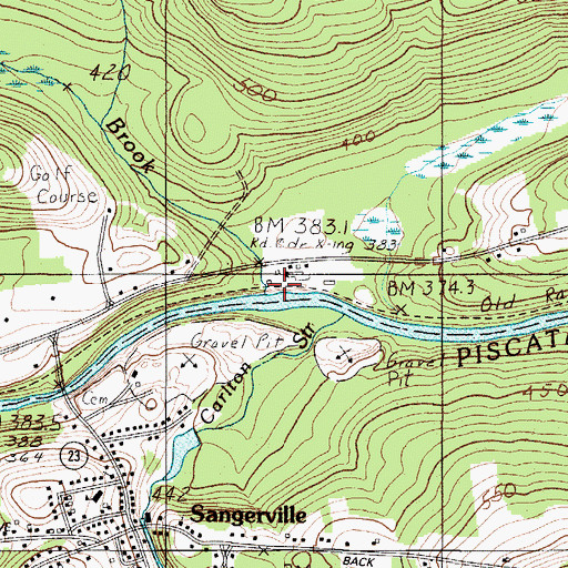 Topographic Map of Maxfield Brook, ME
