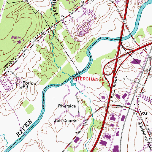 Topographic Map of Meader Brook, ME