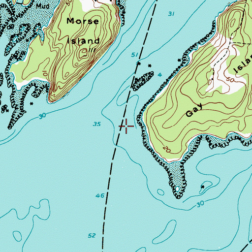 Topographic Map of Meduncook River, ME