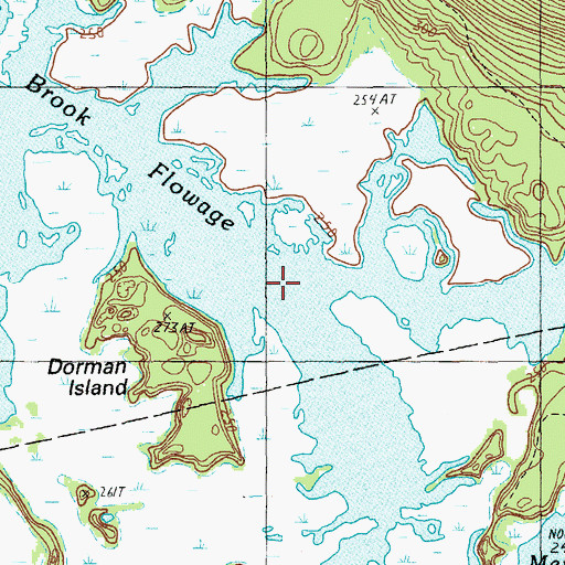 Topographic Map of Merrit Brook, ME