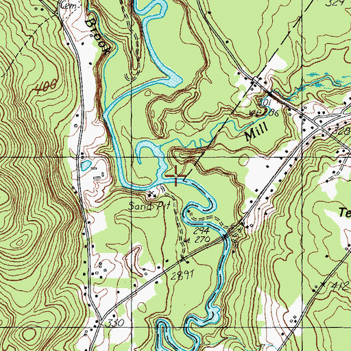 Topographic Map of Mill Brook, ME