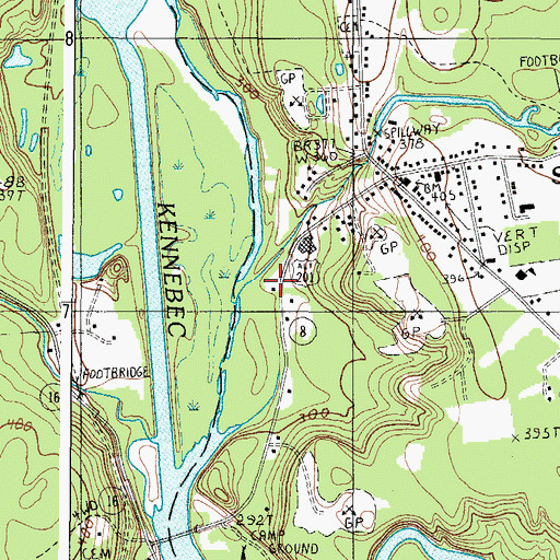 Topographic Map of Mill Stream, ME