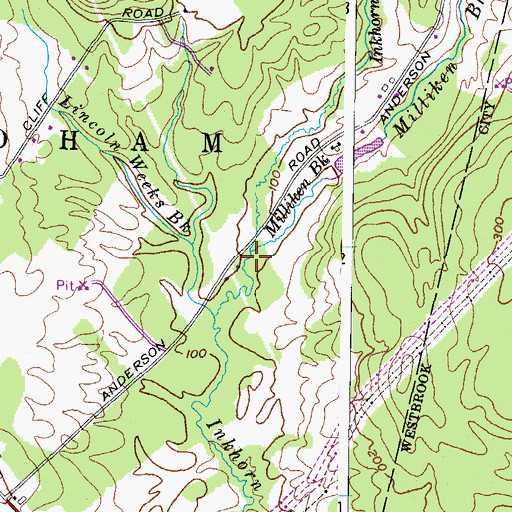 Topographic Map of Milliken Brook, ME