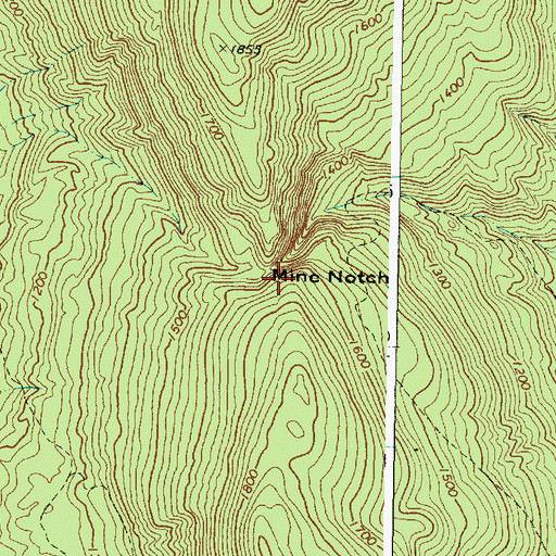 Topographic Map of Mine Notch, ME