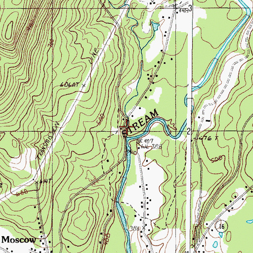 Topographic Map of Mink Brook, ME